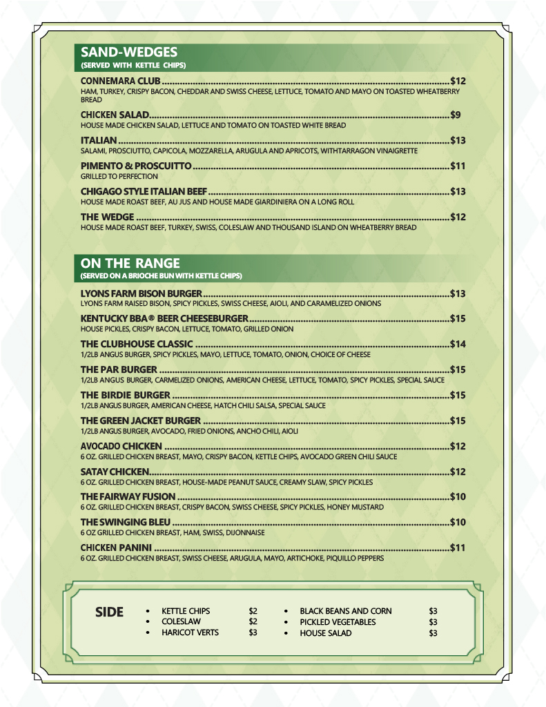 2026 Menu